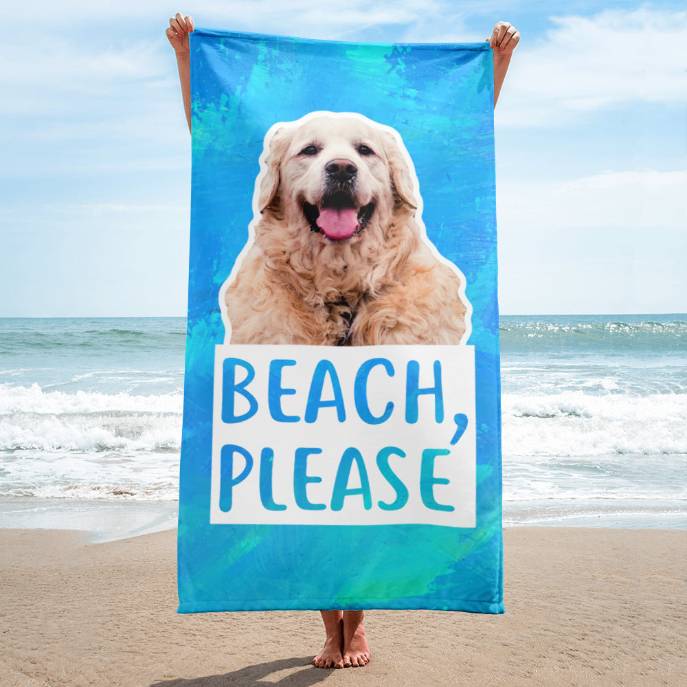 Golden retriever shop beach towel